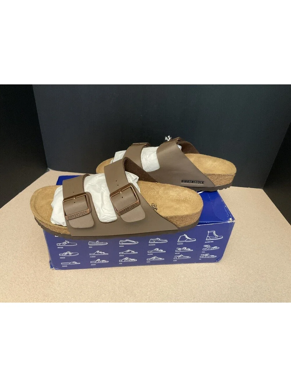 New! Womens Birkenstock Arizona Mocha Birkibuc Sandals. Size 40-US 9 Narrow Fit.